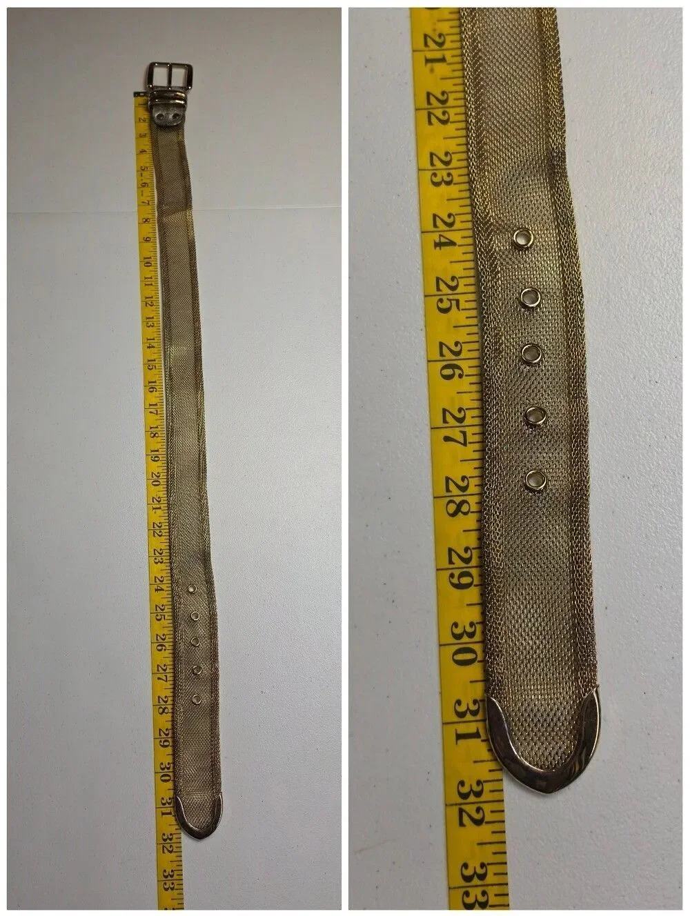 Donna Katz Vintage Gold Tone Metal Mesh Chainmail Belt 80s Glam